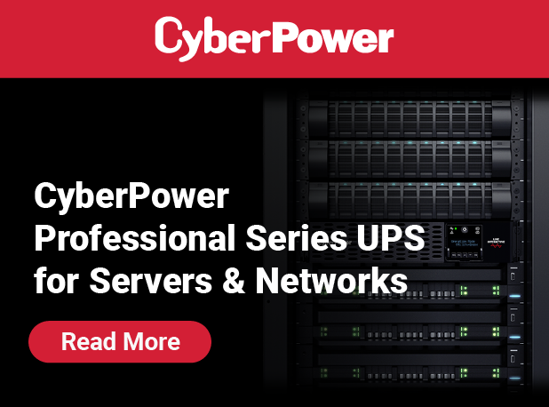 CyberPower Professional Series UPS for Servers & Networks with "Read More" button.