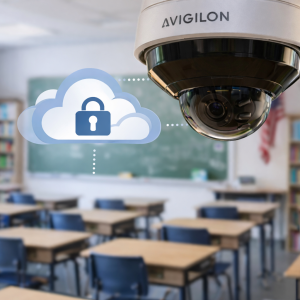 Avigilon Alta cloud access control camera in a school classroom