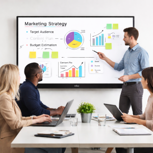 Meeting room using CommBox Classic S5 interactive display