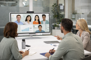  Neat Board 32 in a small office meeting