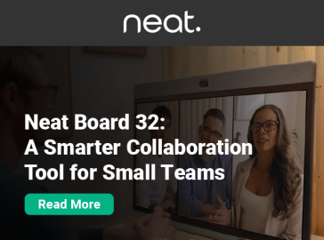Promotional banner for Neat Board 32, a collaboration tool for small teams, featuring a 'Read More' call-to-action.