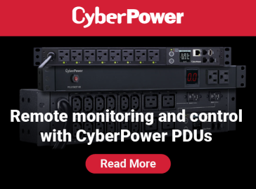 The CyberPower product brochure with the title "Remote monitoring and control with CyberPower PDUs" and a "Read More" link below it.