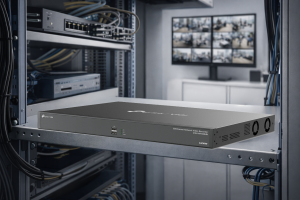 VIGI NVR4064H network video recorder in a server rack.