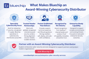  Bluechip IT infographic highlighting award-winning cybersecurity distribution and partner enablement