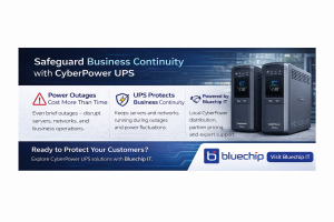 CyberPower UPS business continuity infographic powered by Bluechip IT
