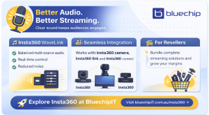 Insta360 WaveLink infographic for professional streaming audio.