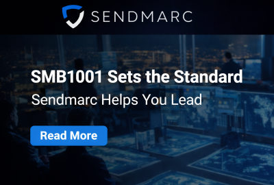 Sendmarc SMB1001 banner highlighting DMARC compliance and improved email deliverability.