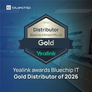  Yealink awards Bluechip IT Gold Distributor 2026 recognition badge