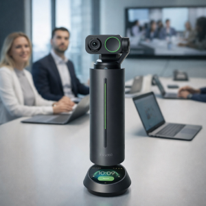 Insta360 camera used for professional video meetings and virtual training sessions.