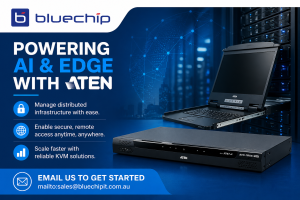 Infographic showing ATEN KVM solutions for AI and edge data centre management