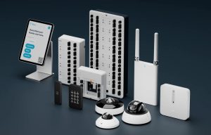 Verkada cloud-managed security and access control devices including surveillance cameras, sensors, wireless equipment, and visitor management systems.